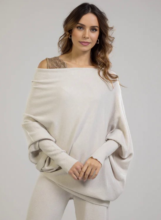 Cashmere Asymmetric Draped Jumper