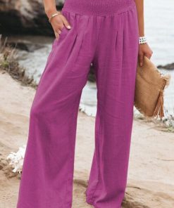 Women's Wide Leg Pants Summer Solid Loose Casual Vintage Cotton Linen Long Trousers Y2K 2023 Streetwear White Joggers Sweat